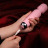 Rechargeable wand vibrator with multiple speed and vibration settings