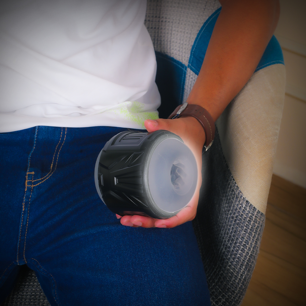 Textured inner sleeve masturbator designed for intense solo pleasure