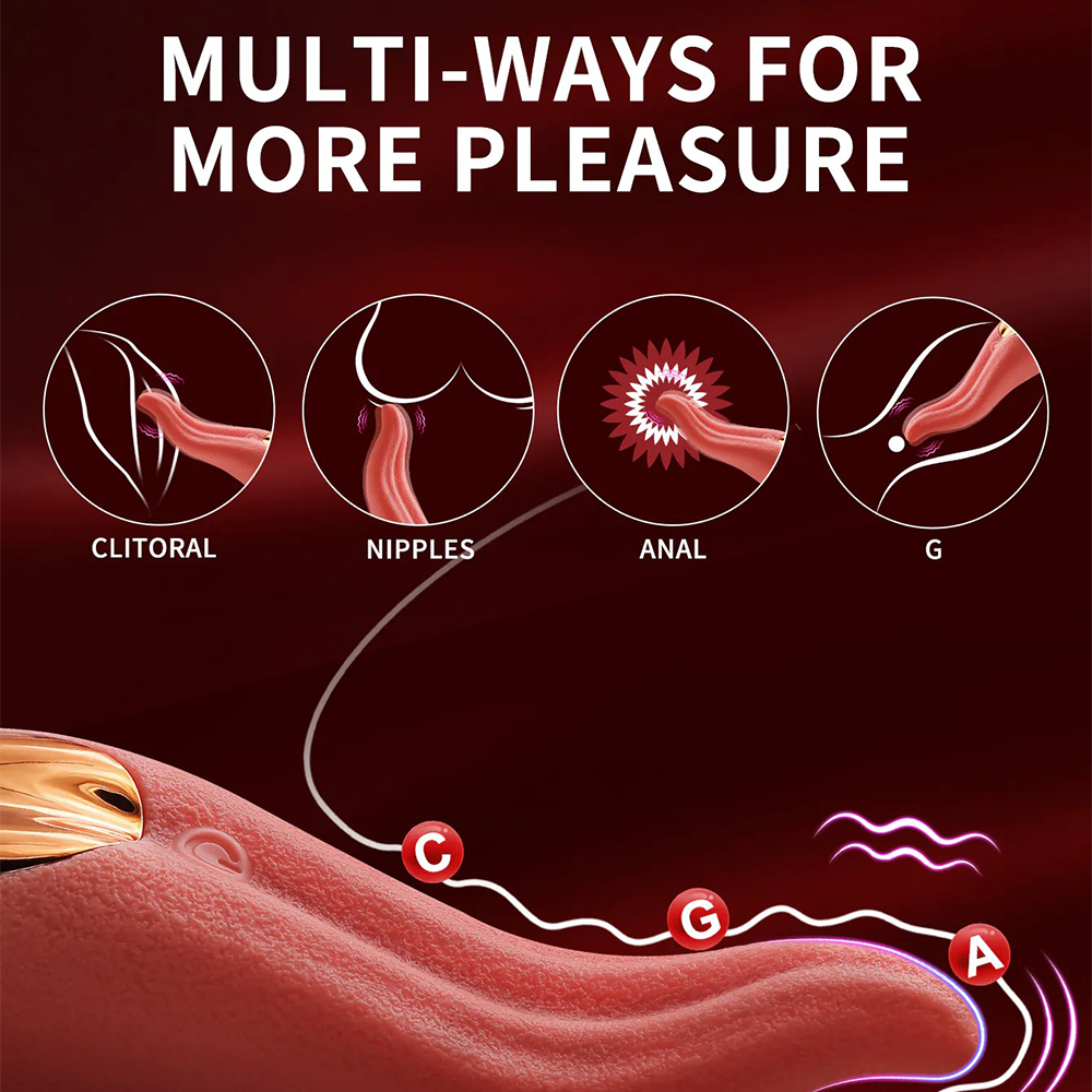 Tongue-shaped vibrator designed for realistic licking sensations