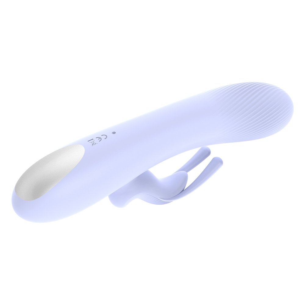 Dual-motor vibrator with ergonomic handle and soft silicone texture