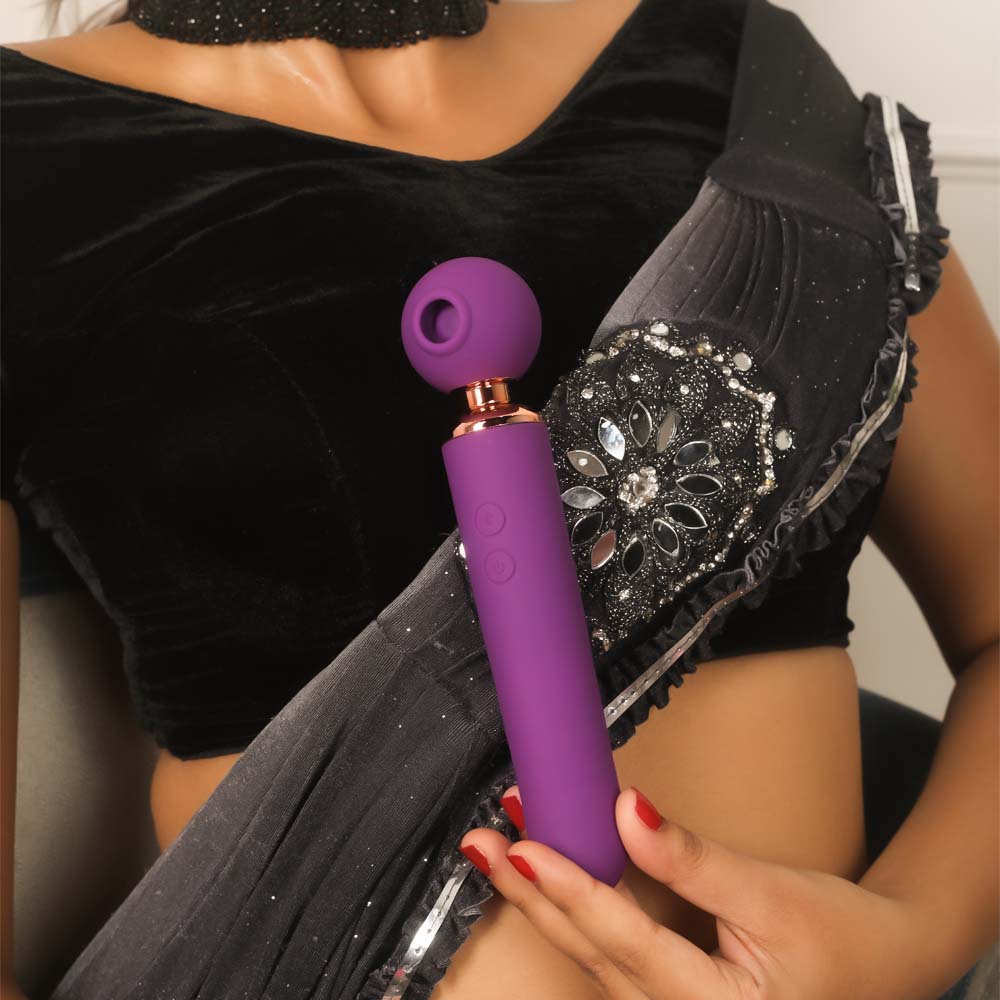 Classic AV wand vibrator with rounded head for full-body and clitoral stimulation