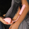 Rabbit-style vibrator with air pulse clitoral stimulator and deep thrusting function