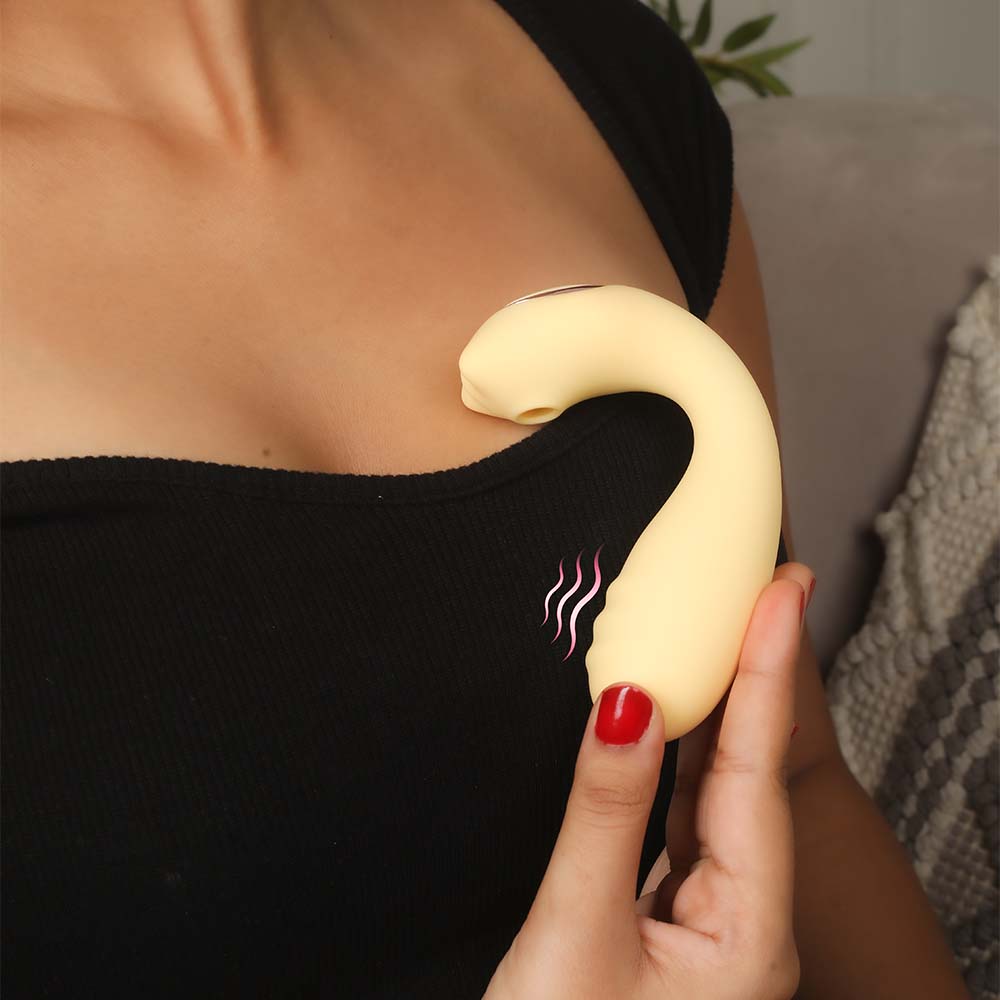 App-controlled massager featuring lips design and soft silicone texture