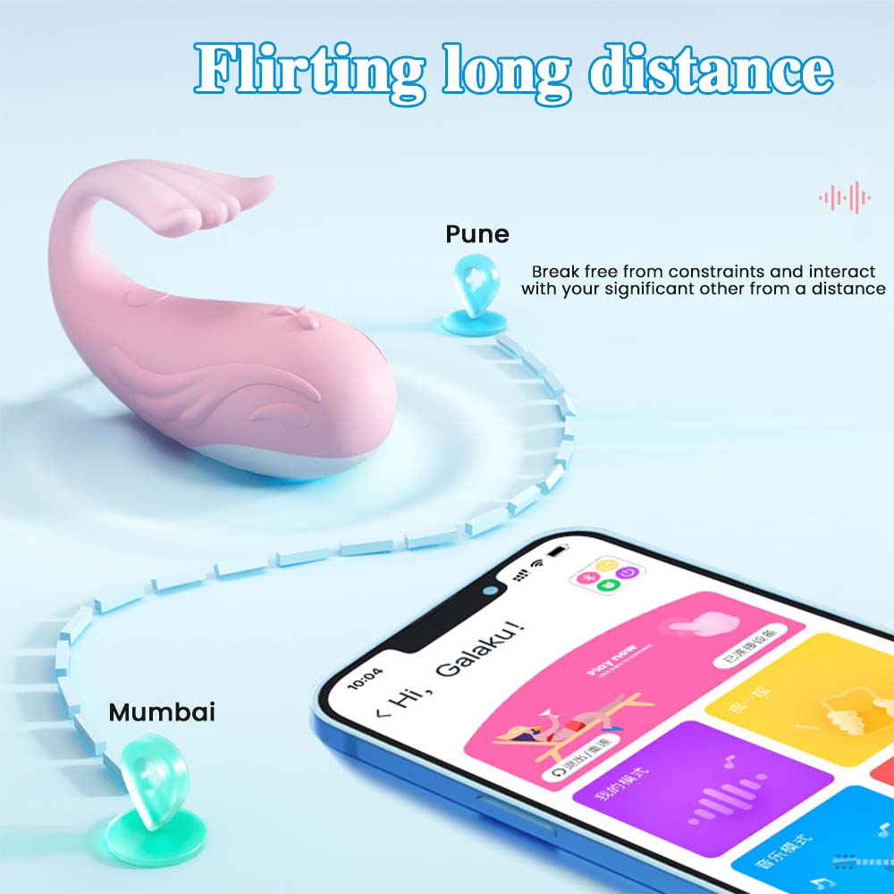 "Mini whale vibrator with jumping egg feature – perfect for travel, comfort, and hidden thrills."