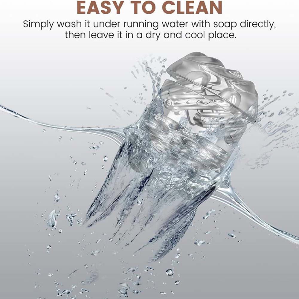 "GomyToy dual-channel soft sleeve stroker — compact and flexible for intense stimulation."