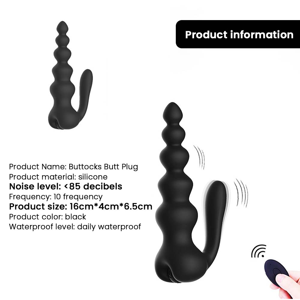 "Remote-controlled wellness beads massager with smooth bead chain and USB remote."