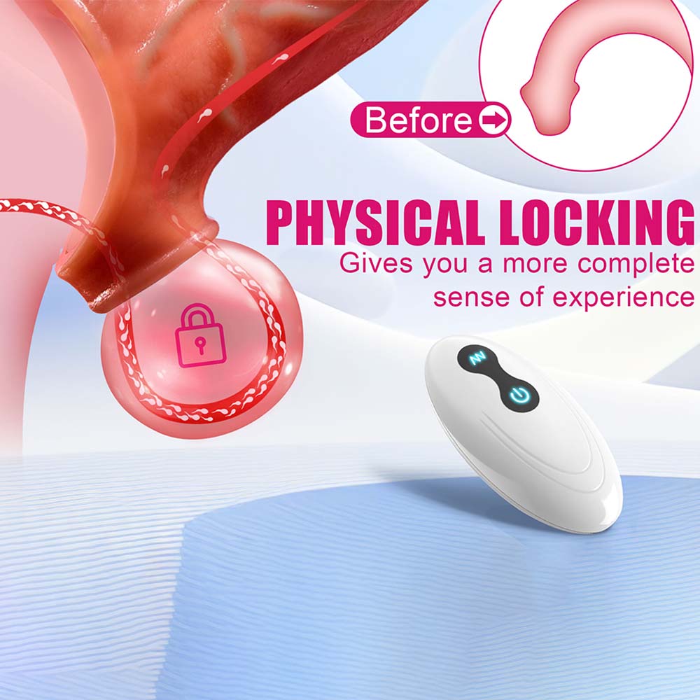 "GoMyToy comfort sleeve with inner textured tunnel and wireless remote control."