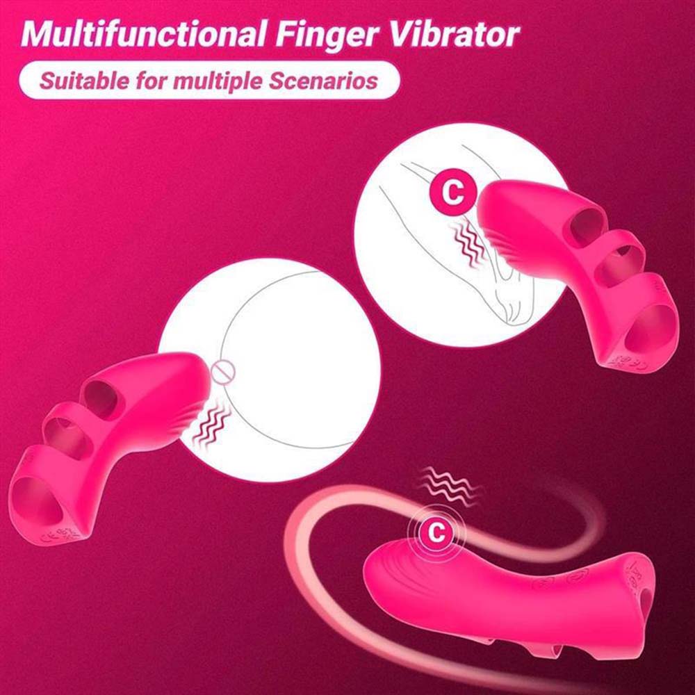 "Compact fingering stimulator with flexible neck and gentle touch tip."