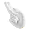 "Golden Right Hand — silicone massager shaped like a hand for dual stimulation."
